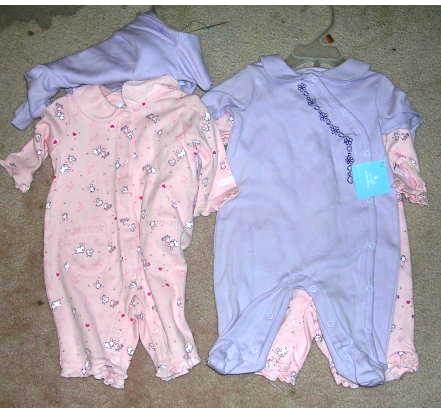 (image for) Girls 3-6 Months Layette Onepiece Long Sleeve Long Pants - Click Image to Close